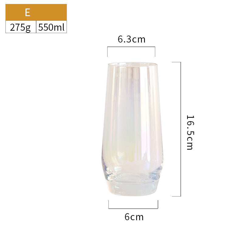 Dry Rainbow Tumbler, Detmold Style Drinkware Glass, Handmade CRT Straight-Edge Portable Crystal Cup