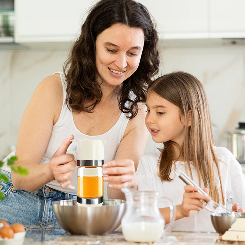 300ml Durable Glass Honey Dispenser with Handle, Transparent, Drip-Proof Press Pump for Bread, Honey Pot