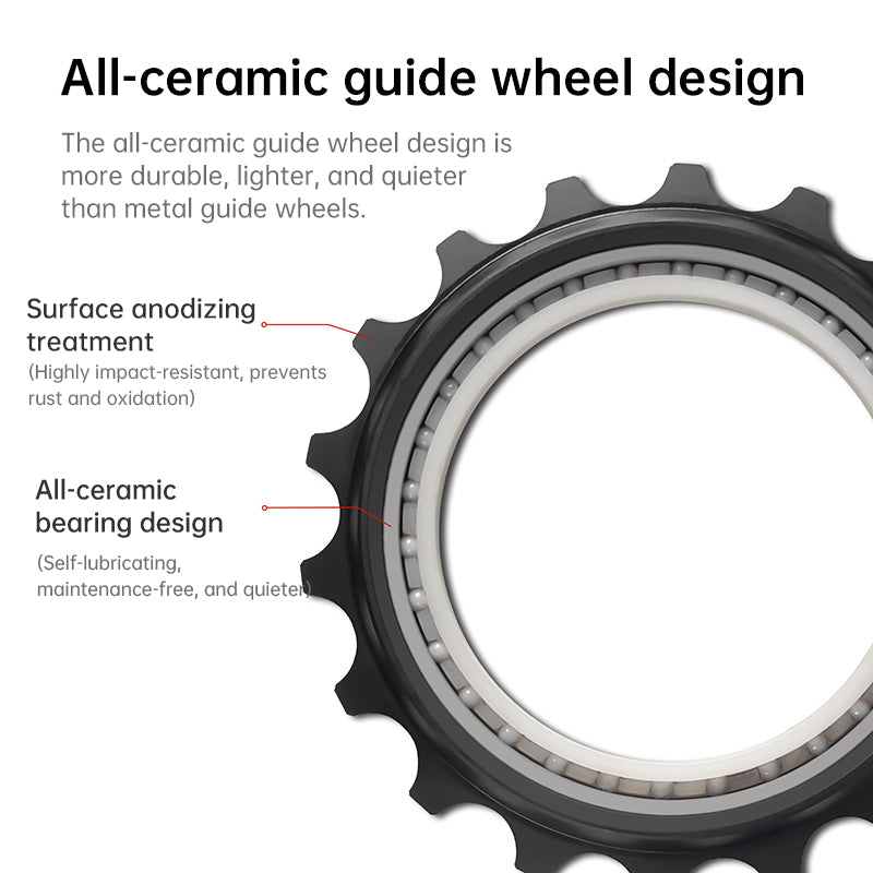 18T Rear Derailleur Ceramic Jockey Wheel Set - 9/10/11 Speed Hollow Eccentric Pulley Guide, R8000/R7000 Bike Parts
