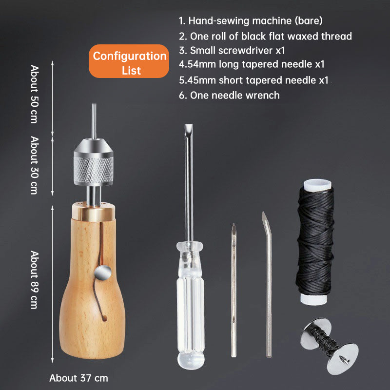 Professional Leather Stitching Awl Kit, Quick Sewing Repair Tool for DIY Handcrafts, Includes Needle Set