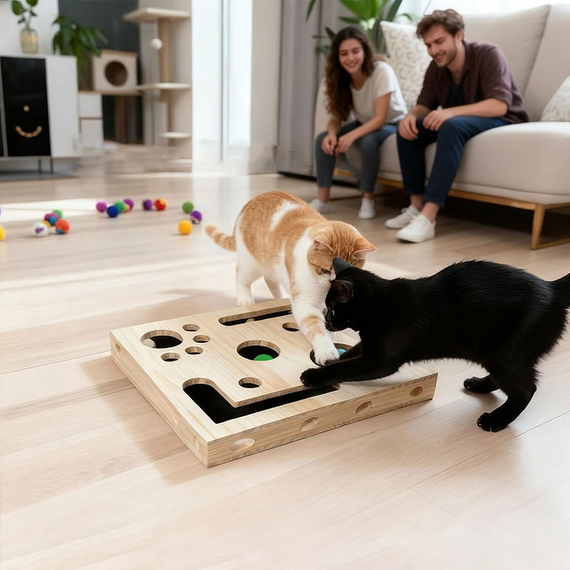 Durable Cat Nail Grinder with Bell Ball & Interactive Maze Tunnel - Enriching Toy and Scratching Activity for Active Kittens