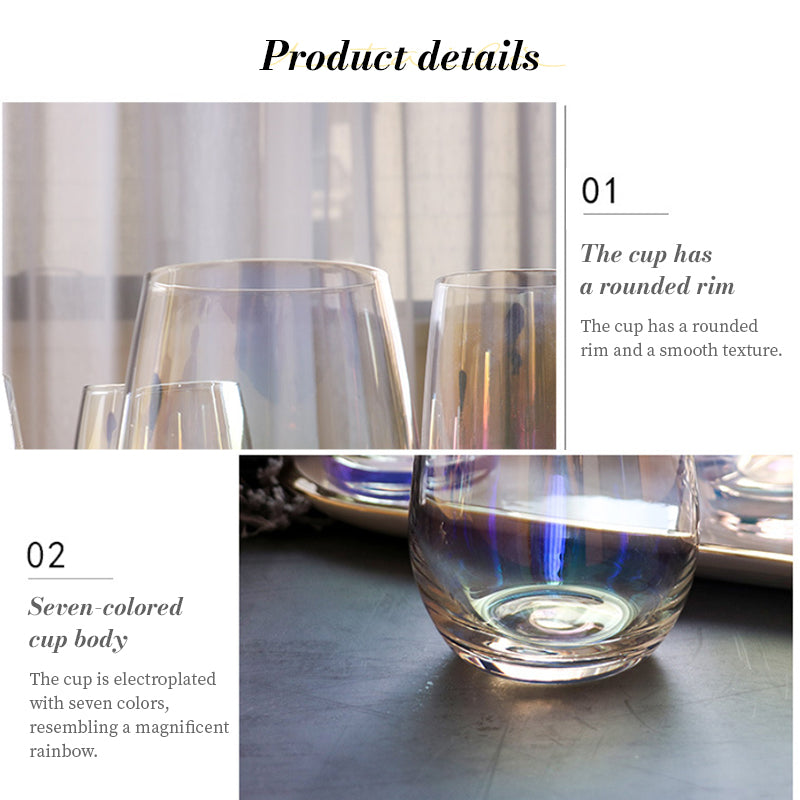 Dry Rainbow Tumbler, Detmold Style Drinkware Glass, Handmade CRT Straight-Edge Portable Crystal Cup